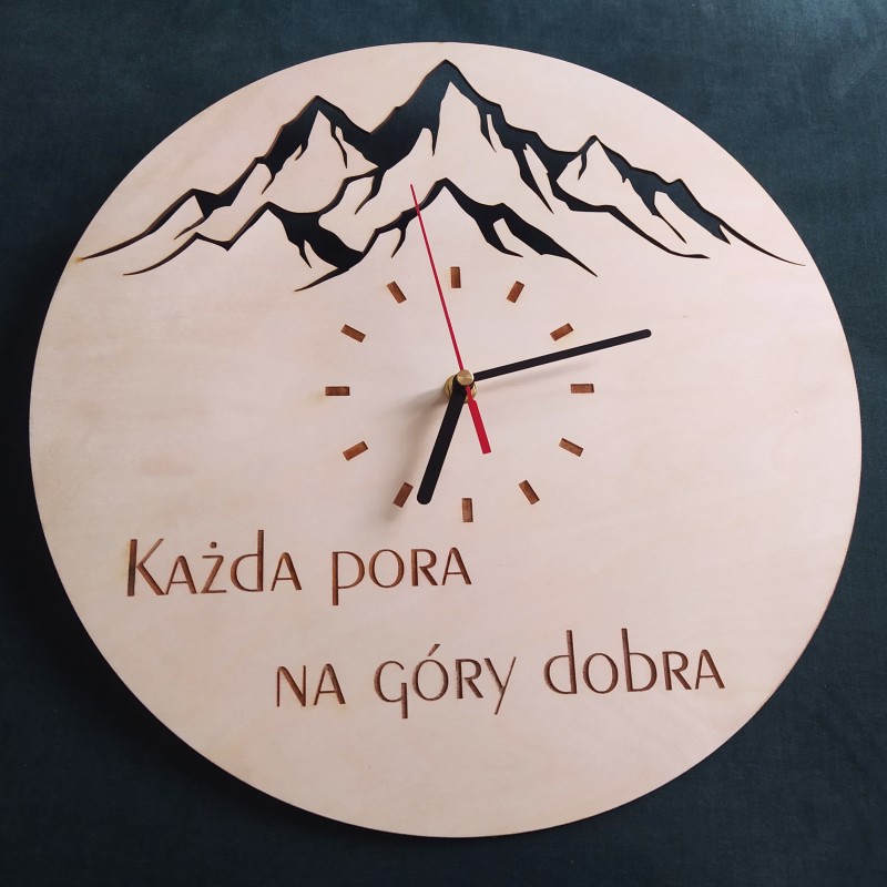 Zegar górski z mottem