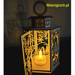 Lampion adwentowy sześciokątny.