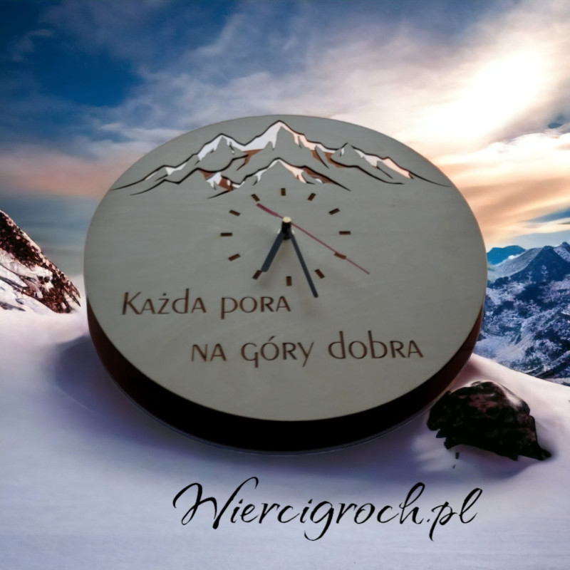 Zegar górski z mottem