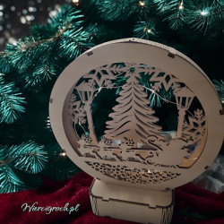 Pejzaż świąteczny z saniami Mikołaja 3D