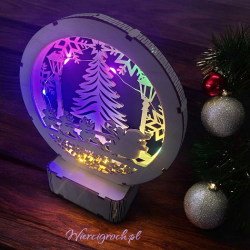 Pejzaż świąteczny z saniami Mikołaja 3D