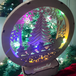 Pejzaż świąteczny z saniami Mikołaja 3D