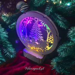 Pejzaż świąteczny z saniami Mikołaja 3D