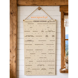 Tablica na odznaki z motywem gór